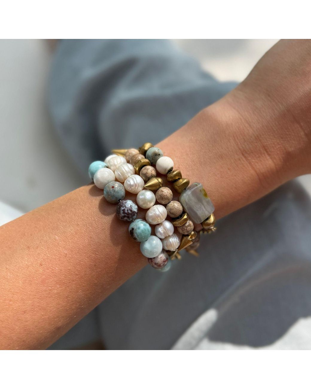 Rachel Nathan Metallic Remix: Pearl Bracelet