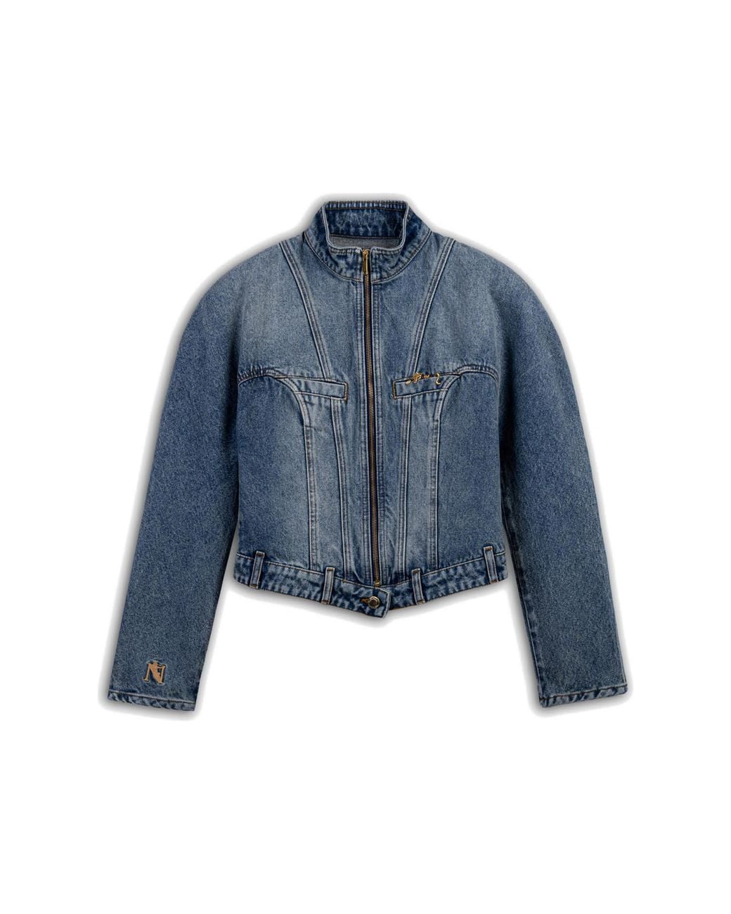Nocturne Blue Stand Collar Denim Jacket