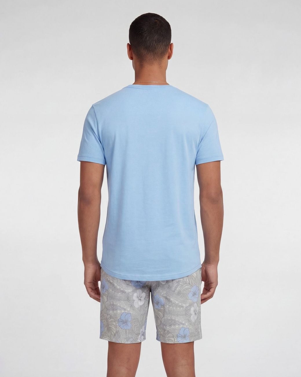 Lords of Harlech Blue Neutrals Clyde Tropical Paisley Natural Flat Front Short for men
