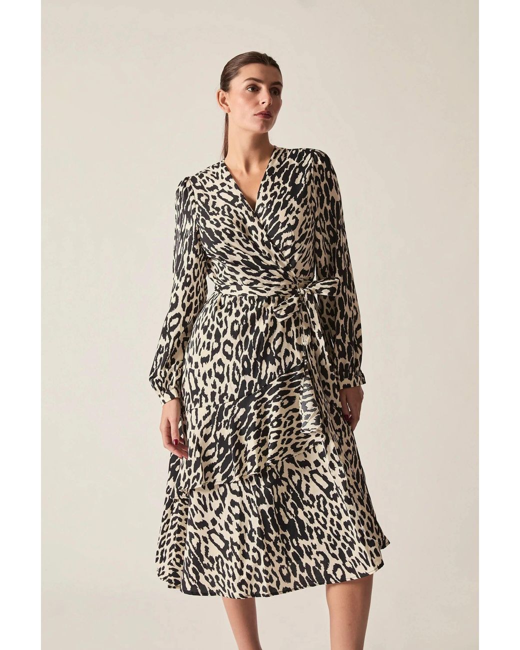 James Lakeland White Leopard Wrap Dress