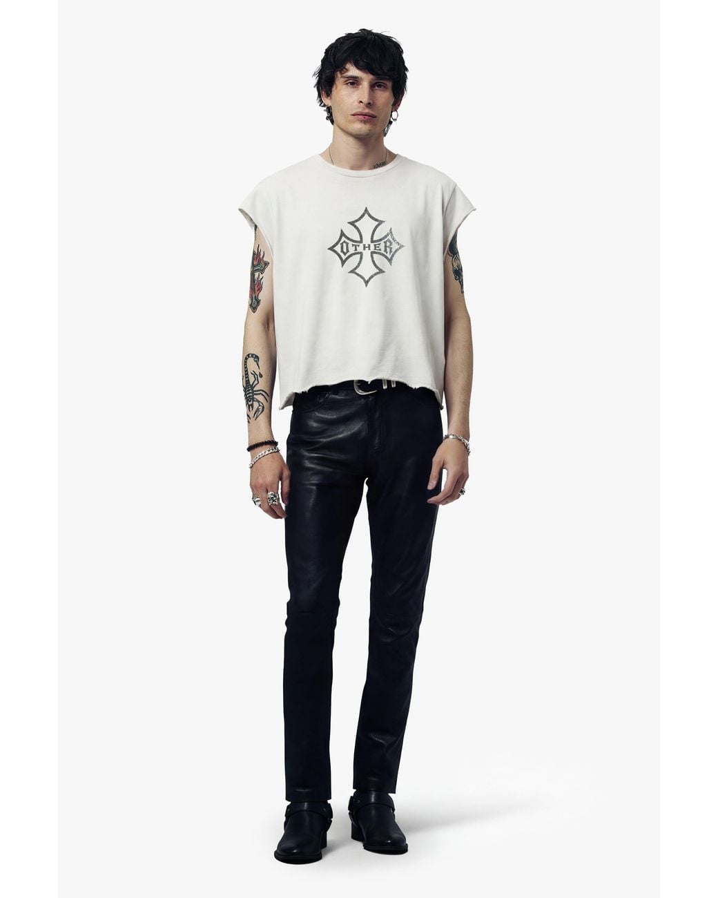 Other Uk White Icon Vintage Issue Raw Edge T-Shirt for men