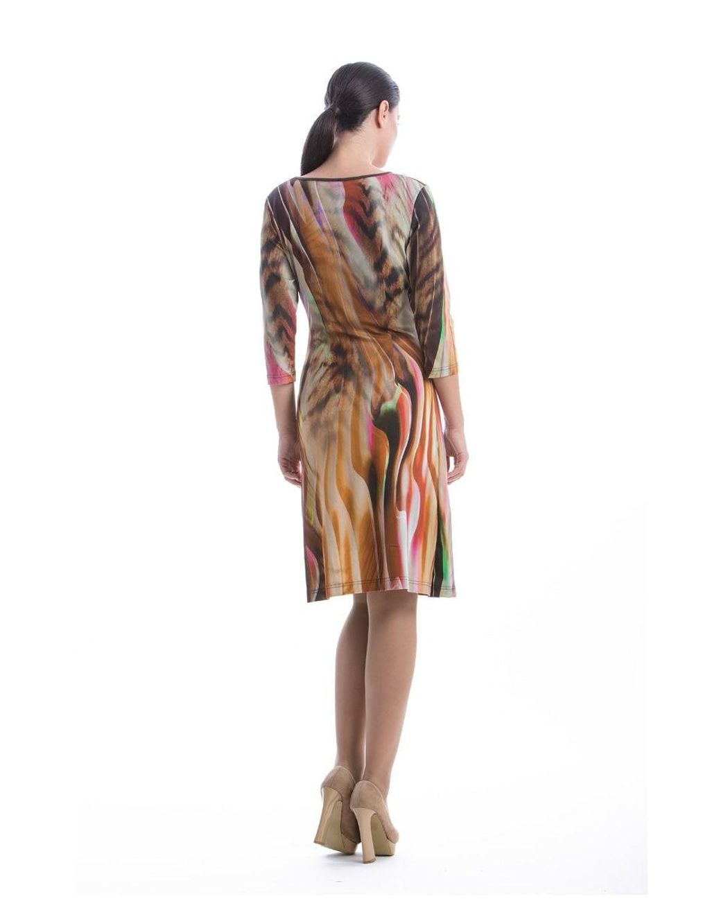 Conquista Brown Wrap Over Dress
