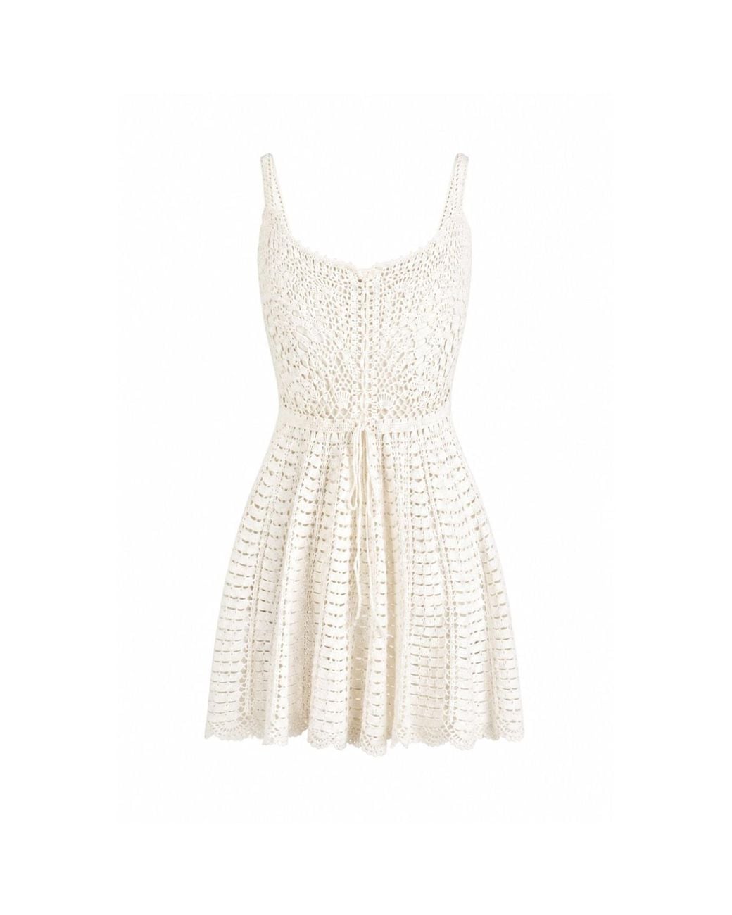 Scarlett Gasque White Isla Crochet Mini Dress