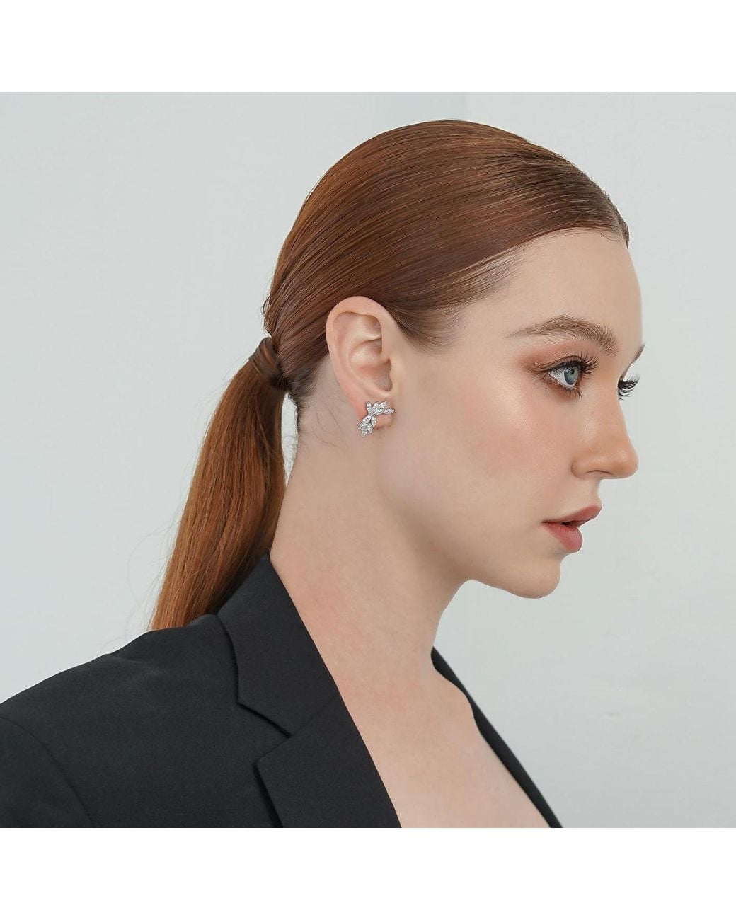 SALLY SKOUFIS Metallic Renaissance Earrings With Made Cz Diamond Stimulant