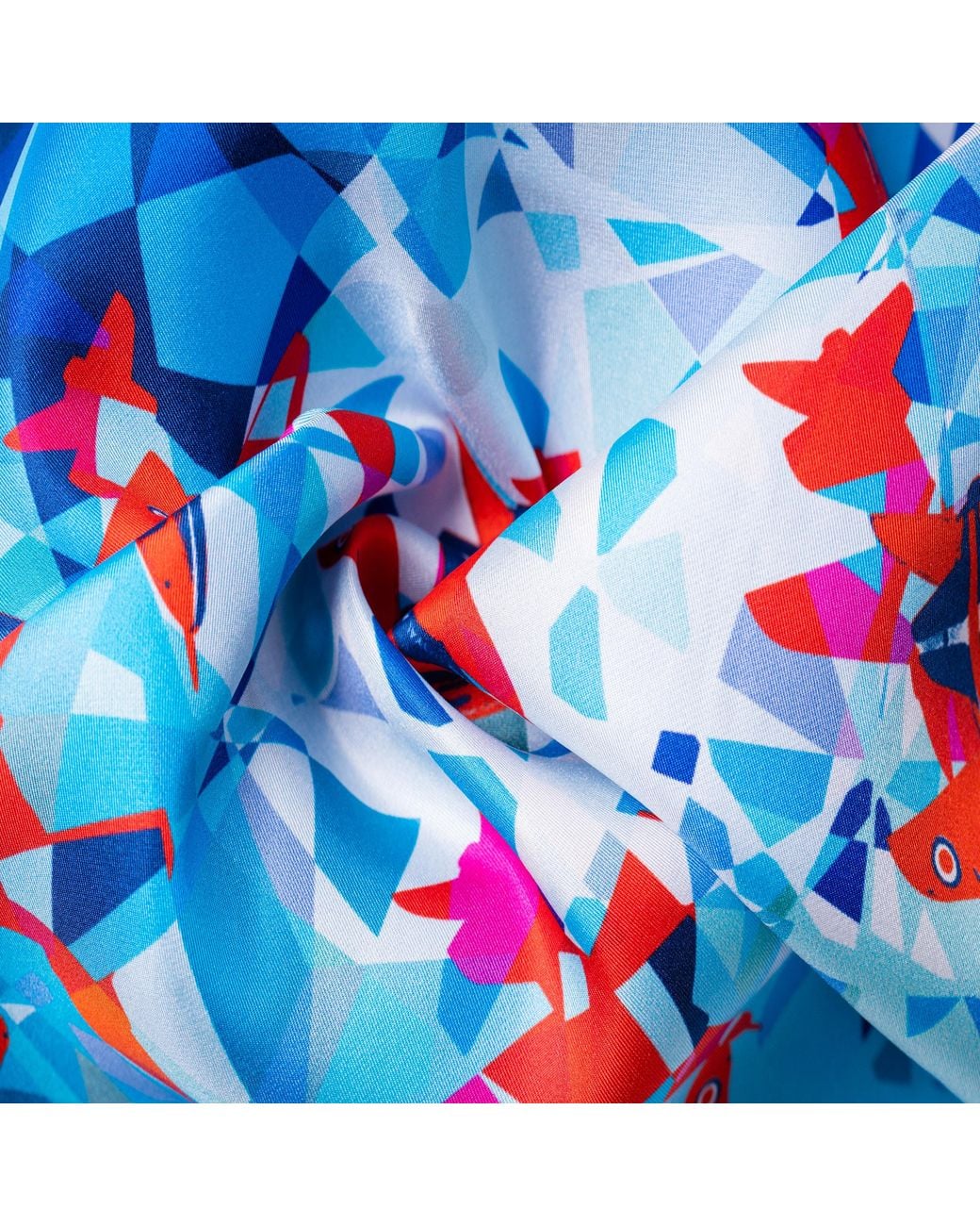 Otway & Orford Blue 'Jubilee Diamond' Aerobatics Silk Pocket Square. Full-Size for men
