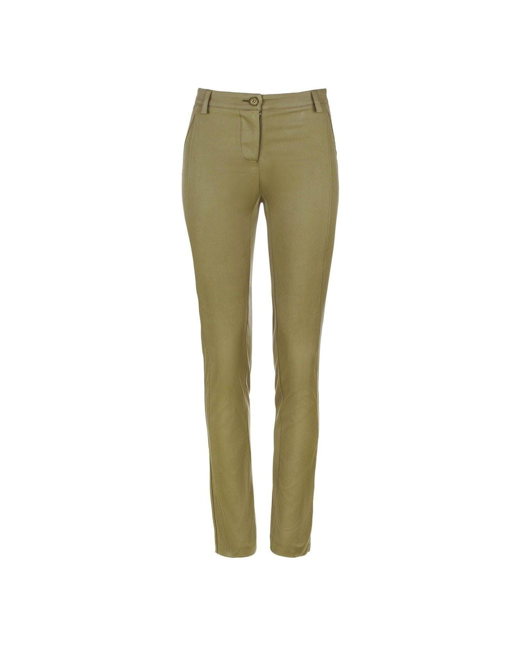 Conquista Green Fitted Full Length Pants
