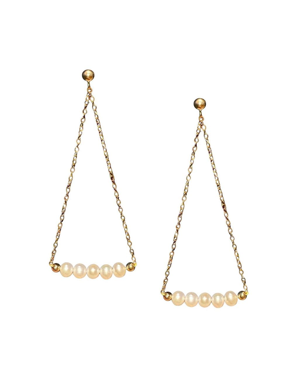 Herself Collections Metallic Talia Pearl Drop Earrings