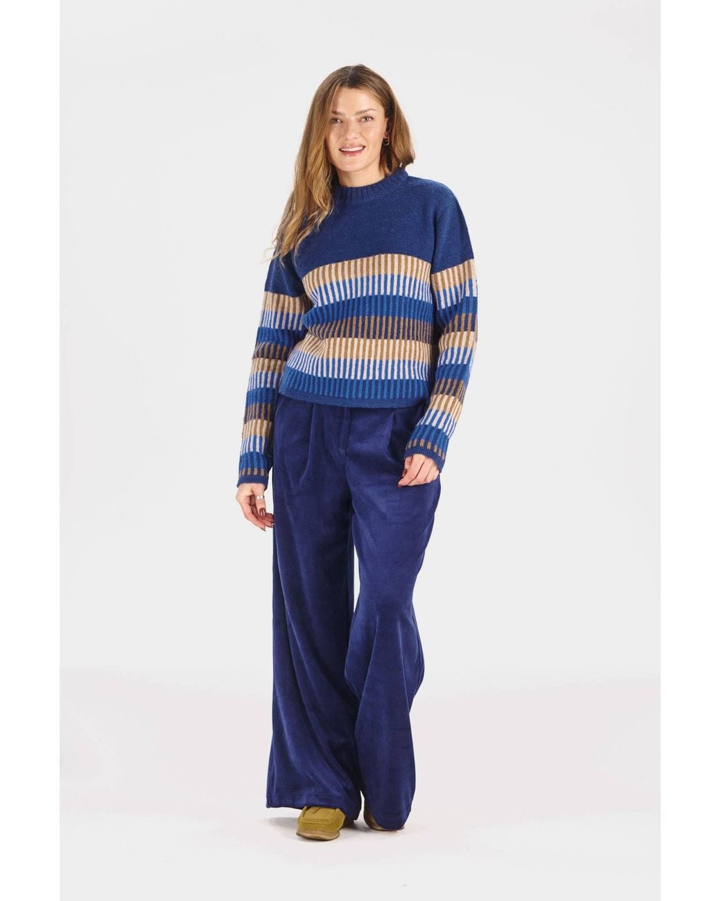 Komodo Blue Sofia Organic Cotton Velvet Trousers