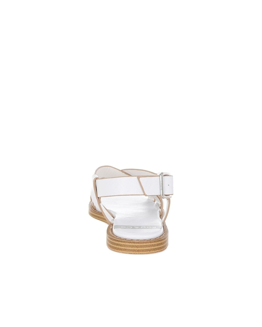 Rag & Co White Kapaka Real Leather Flat Gladiator Sandals