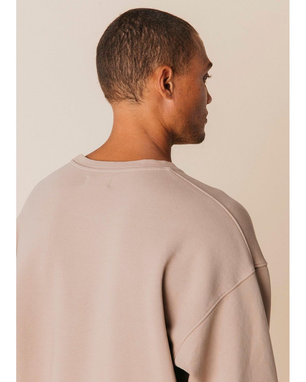 Ocio Leisurewear Brown Neutrals Oversized Crewneck for men