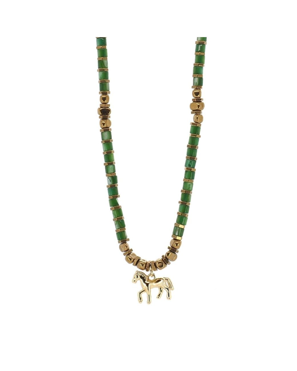 Ebru Jewelry Metallic Free Spirit Horse Charm Choker Necklace