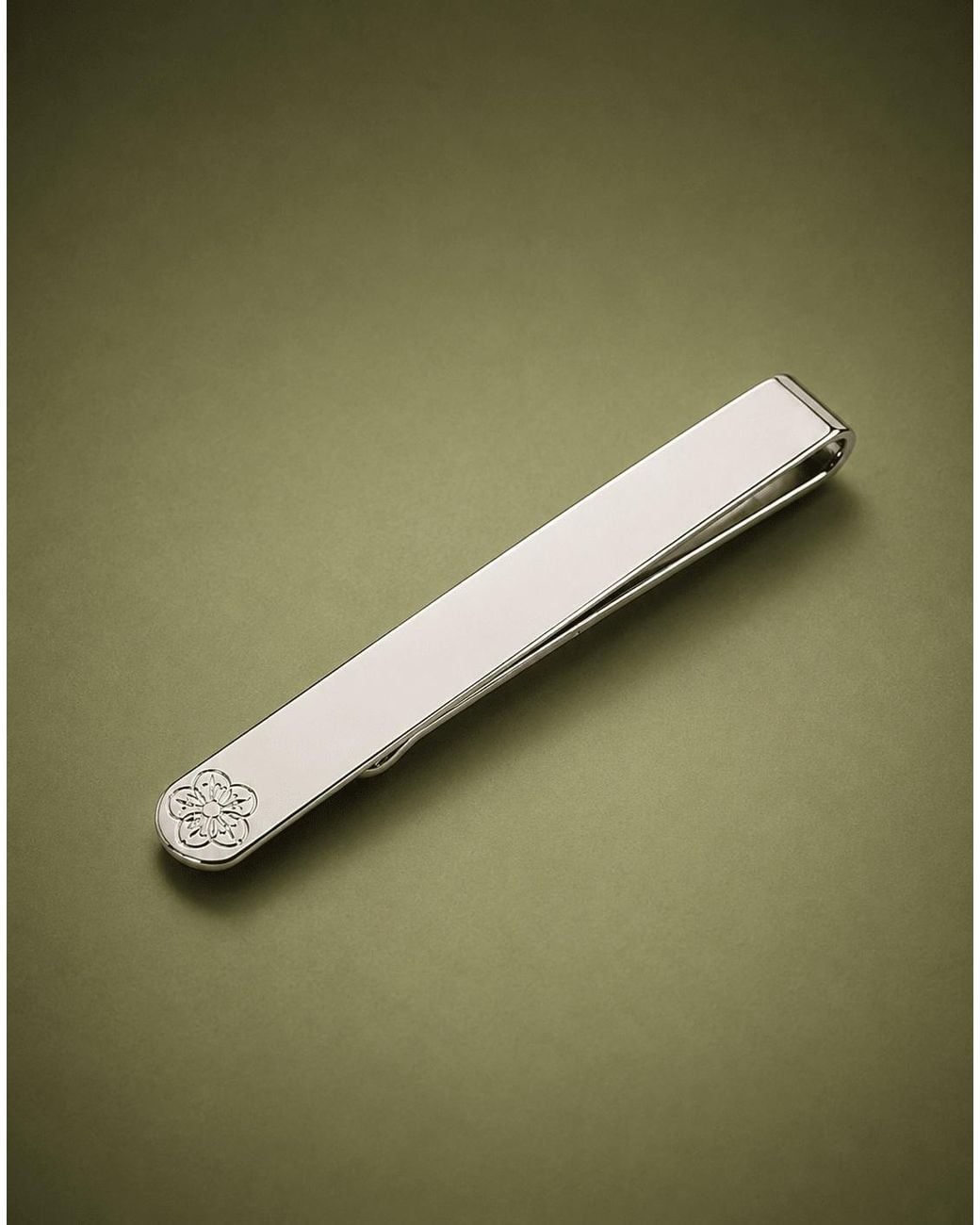 Gresham Blake Metallic Logo Tie Bar for men
