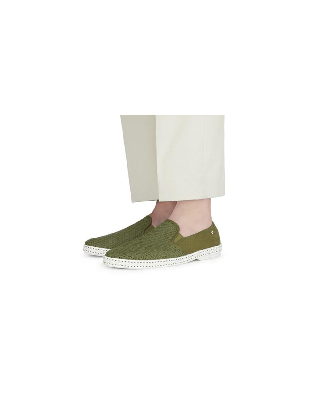 Rivieras Green Classic Canvas & Mesh Slip-On Loafer