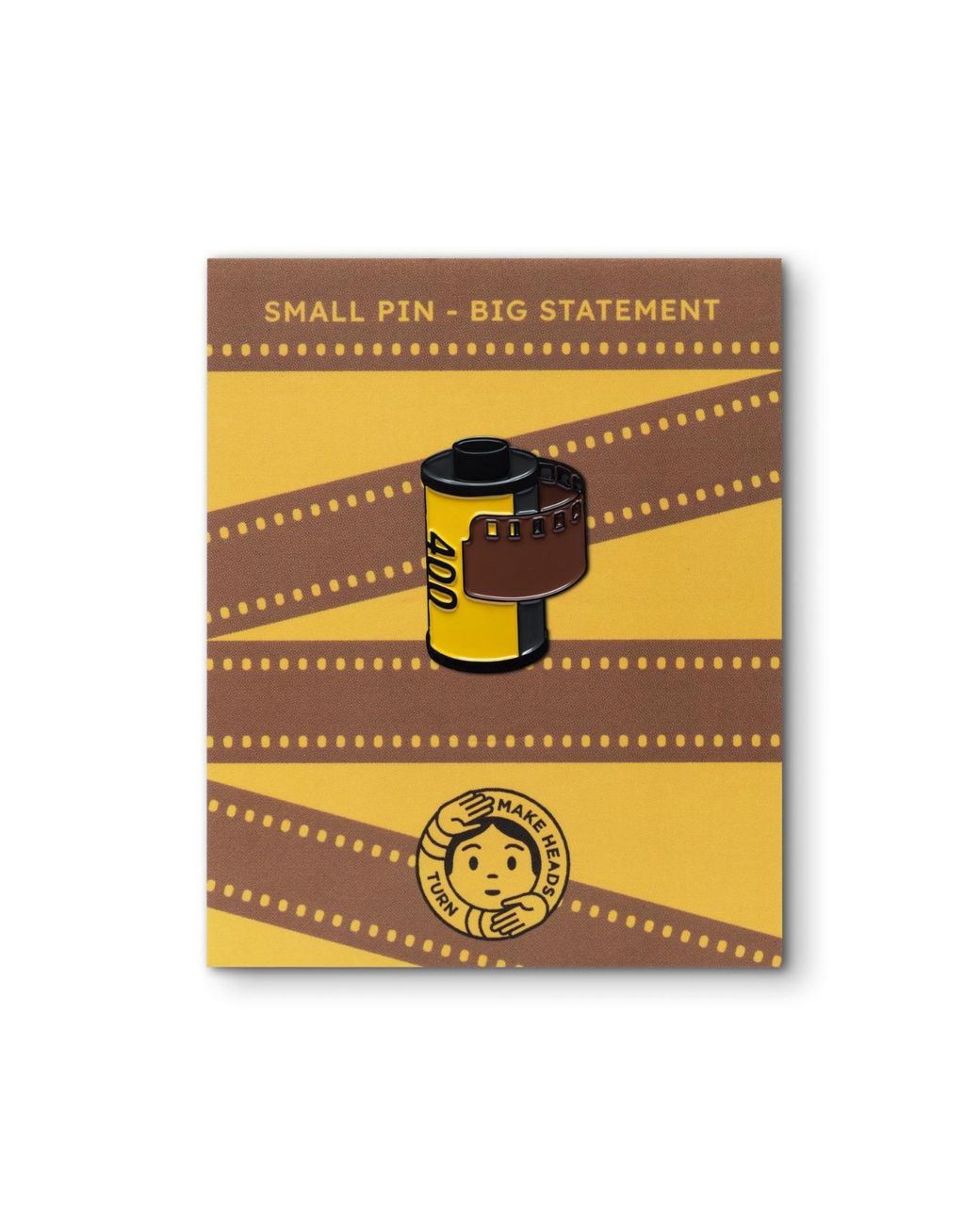 Make Heads Turn Yellow Enamel Pin Camera Roll