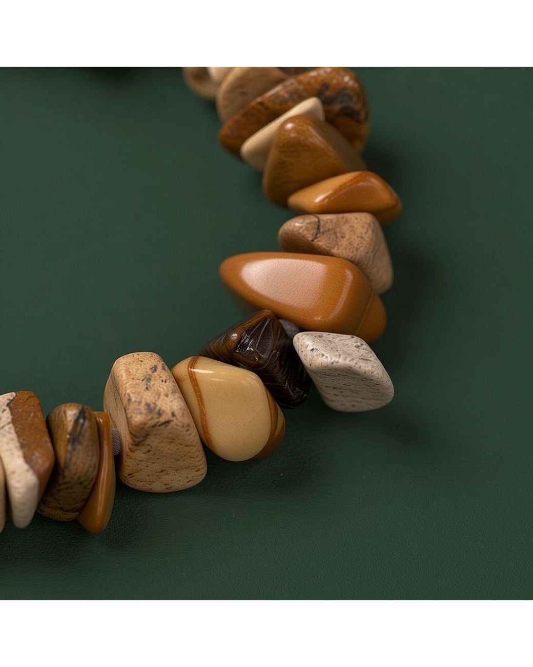 Saéa Metallic Picture Jasper Chunky Chip Stretch Bracelet
