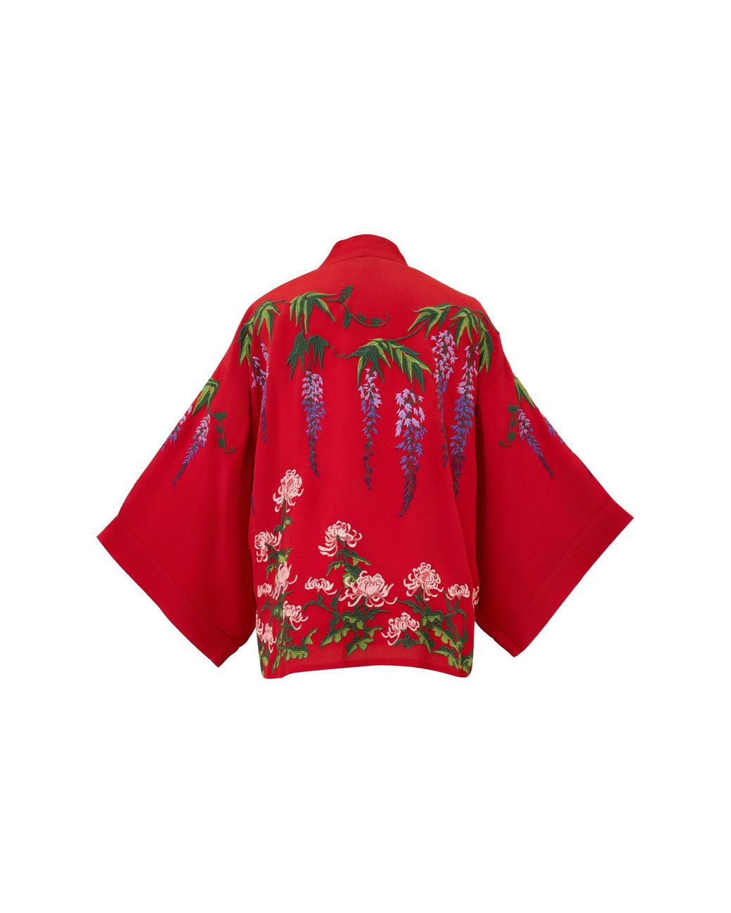 Artemis Muse Wisteria & Chrysanthemum Embroidered Fully Lined Short Kimono