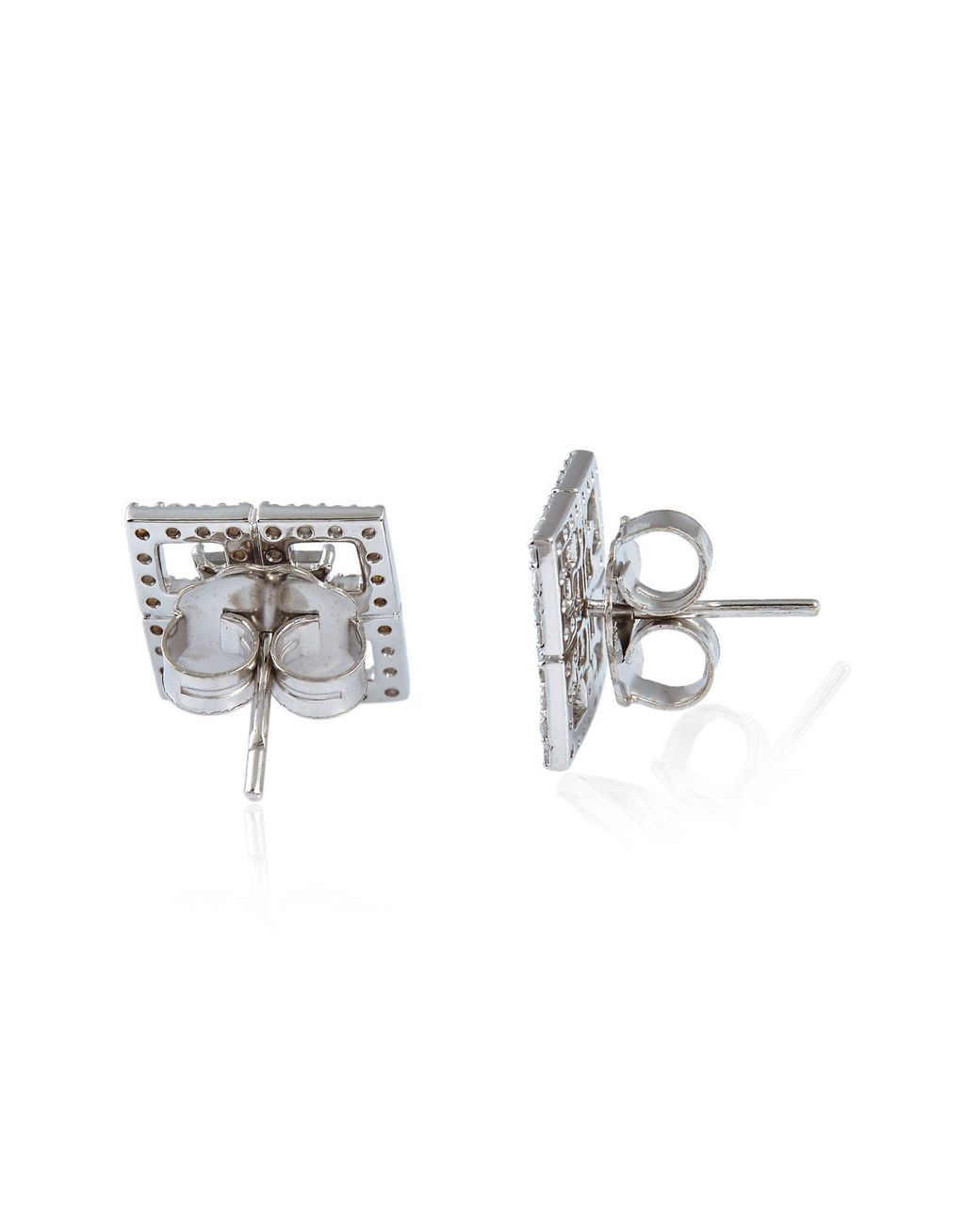 Artisan Metallic 18K Ice Diamond & Diamond Stud Earrings