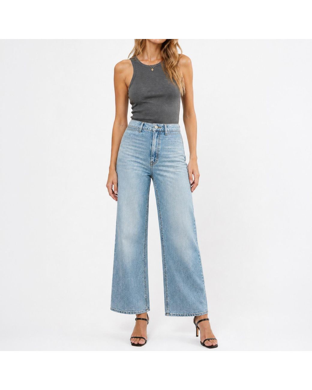 NOEND Blue Queen High Rise Wide Leg Jeans