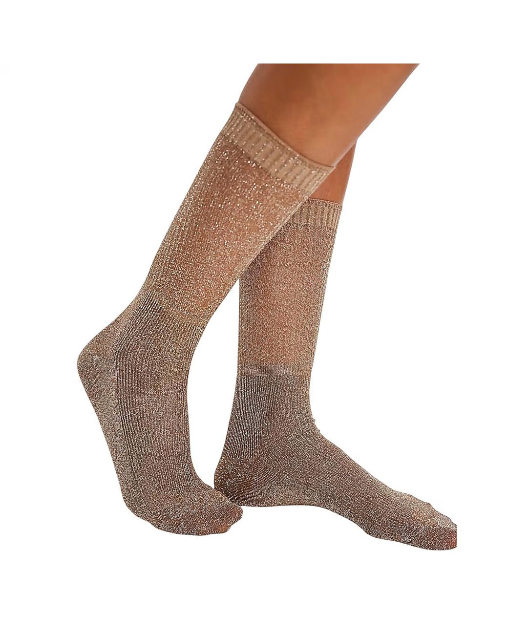 HIGH HEEL JUNGLE by KATHRYN EISMAN Brown Glitter Dance Socks