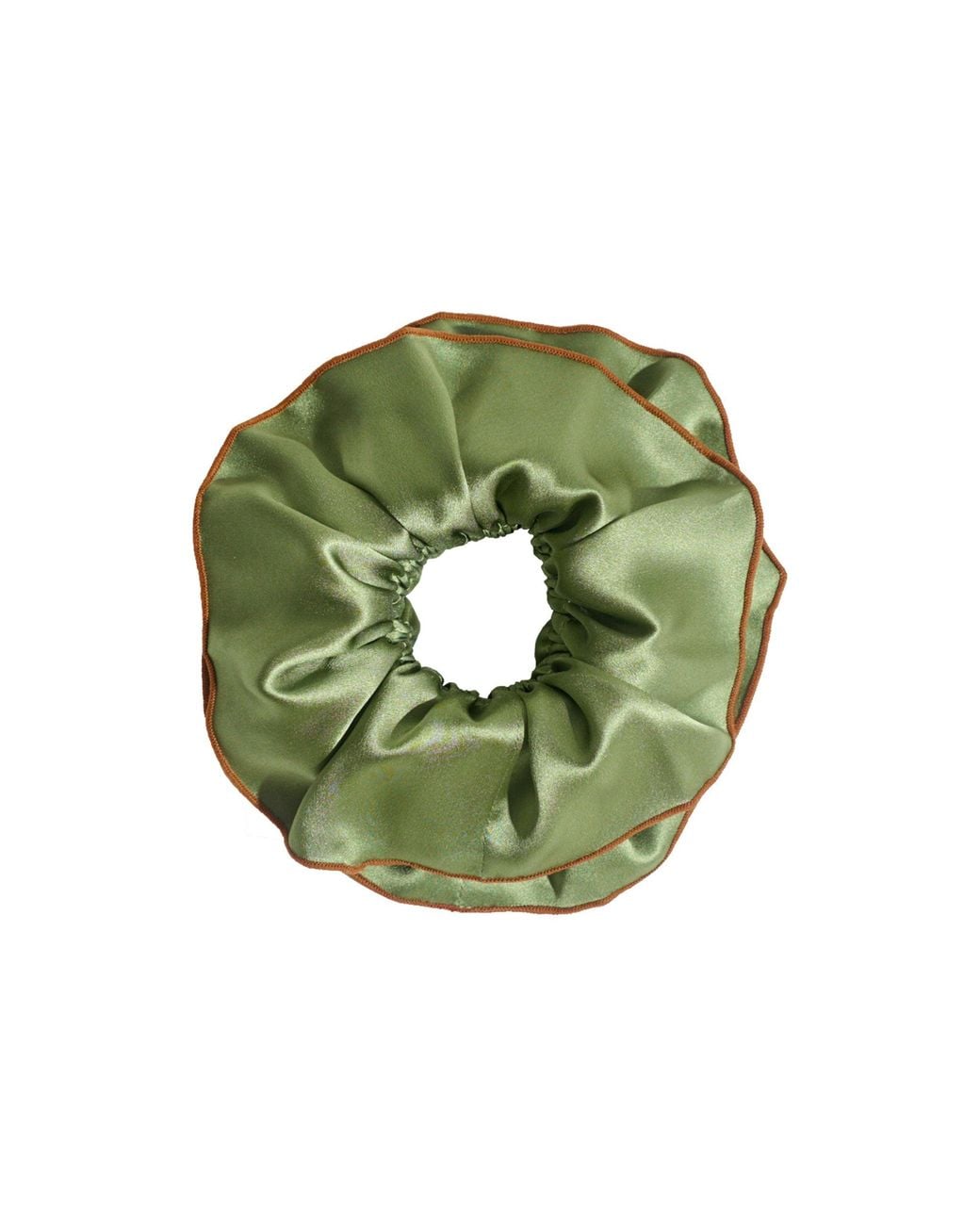 Lost Pattern Green Maxi Flower Double-Layer Oversized Silk Scrunchie