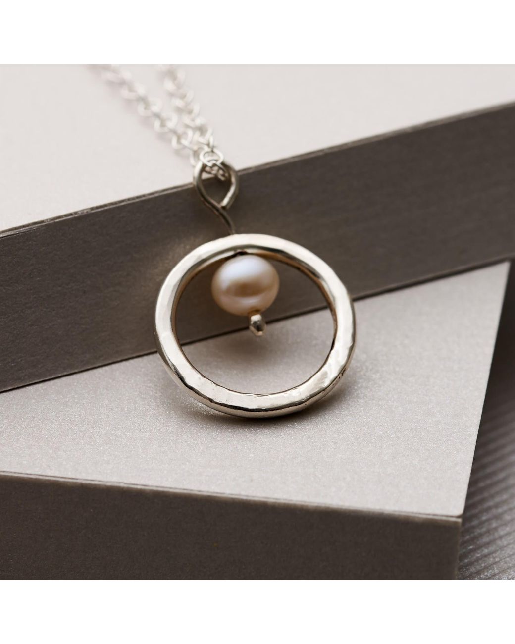 Posh Totty Designs Metallic Sterling Pearl And Circle Necklace