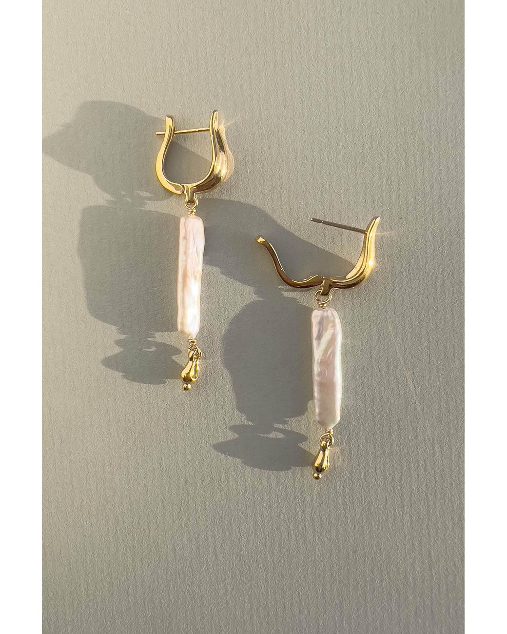 Astor & Orion White Artemis Rectangular Pearl Statement Earrings