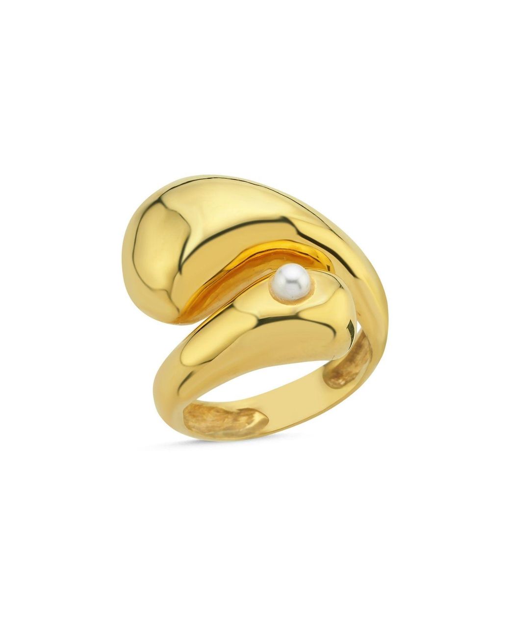 LINYA JEWELLERY Metallic Bersa Large Pearl Ring