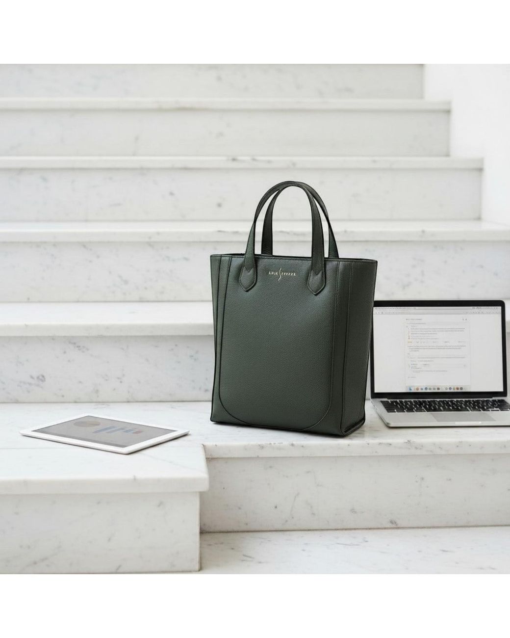 Luis Steven Black Tall Office Tote