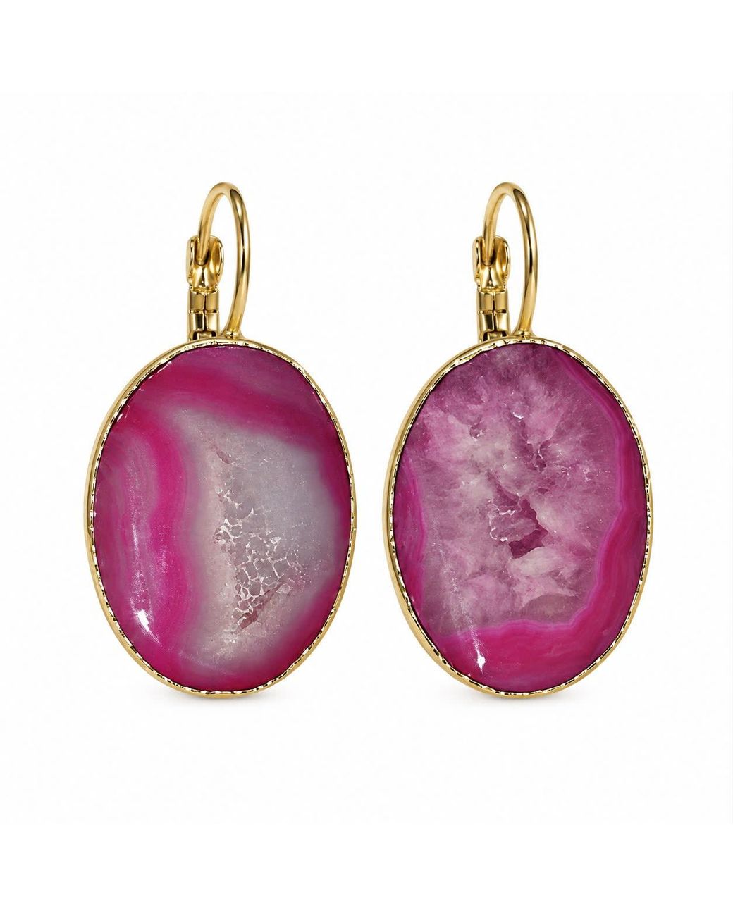By Ozge Pink Radiant Energy Druzy Agate-Plated Drop Earrings