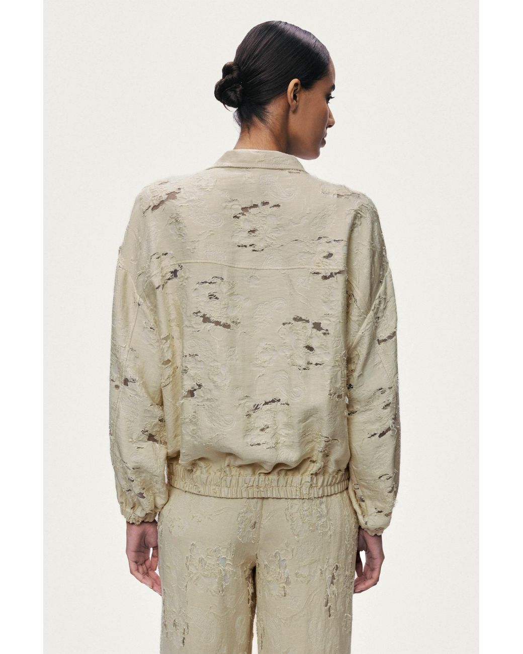 Nocturne Natural Jacquard Bomber Jacket