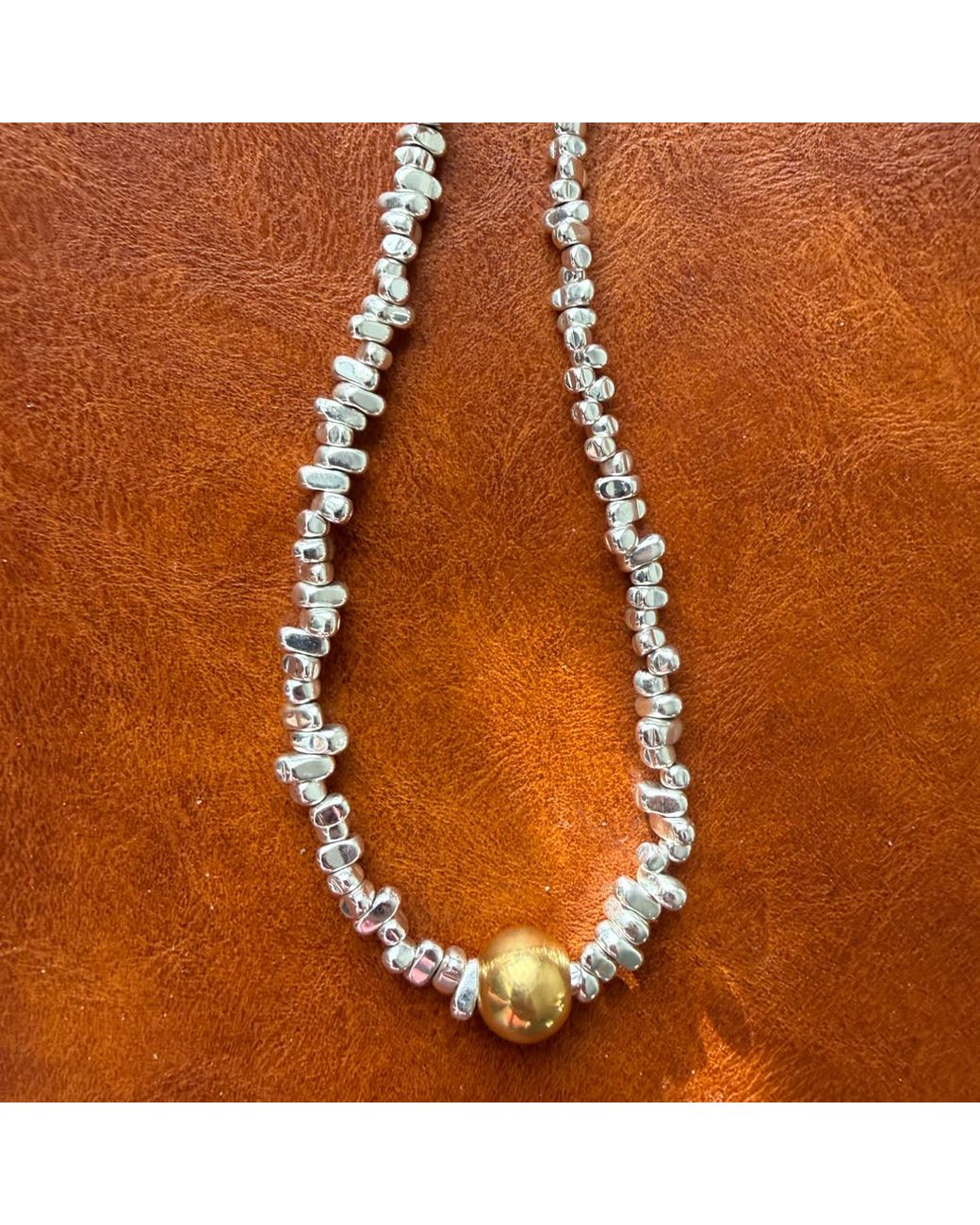Larsuu Metallic Orbit Hematite Necklace