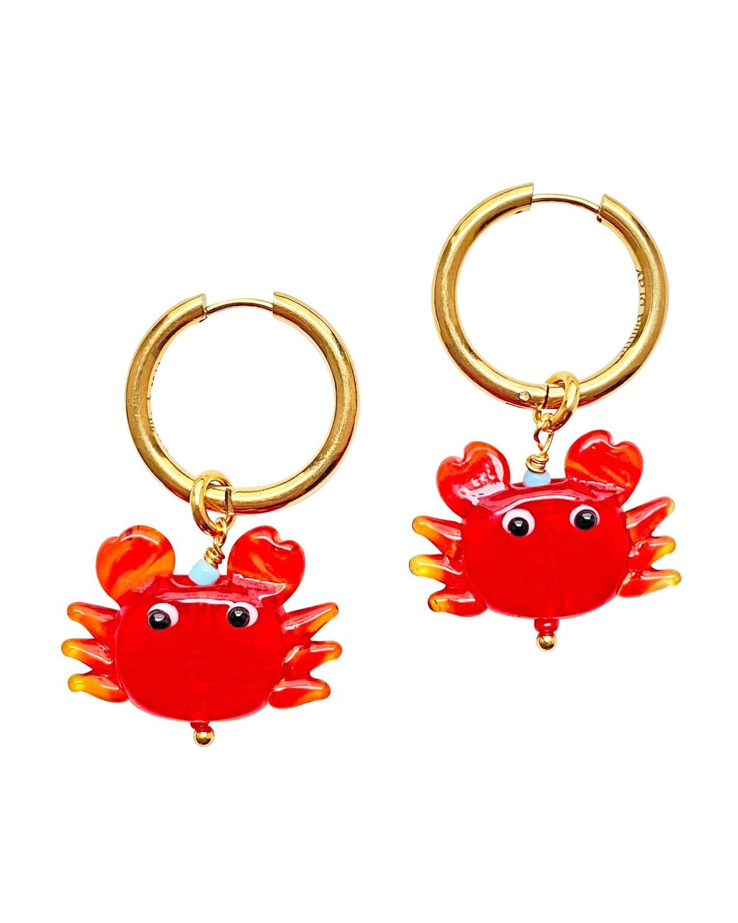 Smilla Brav Red Murano Glass Earrings Holy Crab!