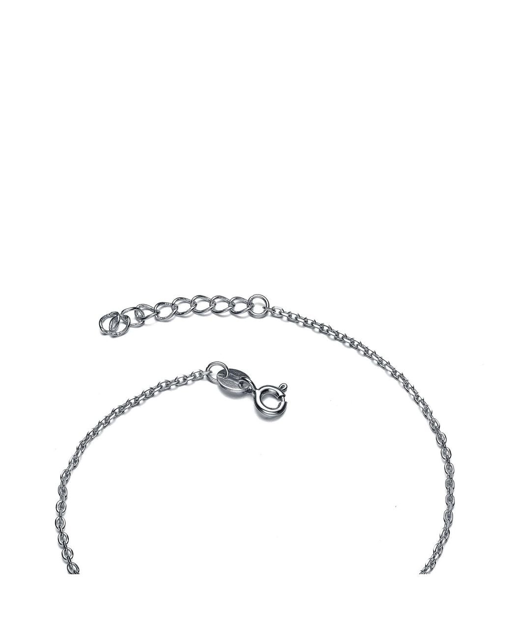 Genevive Jewelry Metallic Sterling Plated With Clear Cubic Zirconia Circle Frame Butterfly Bracelet