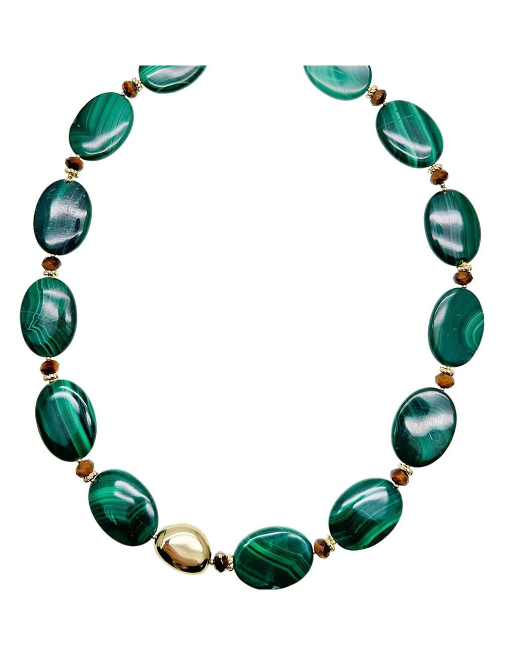 Farra Green Oval Malachite Chunky Necklace