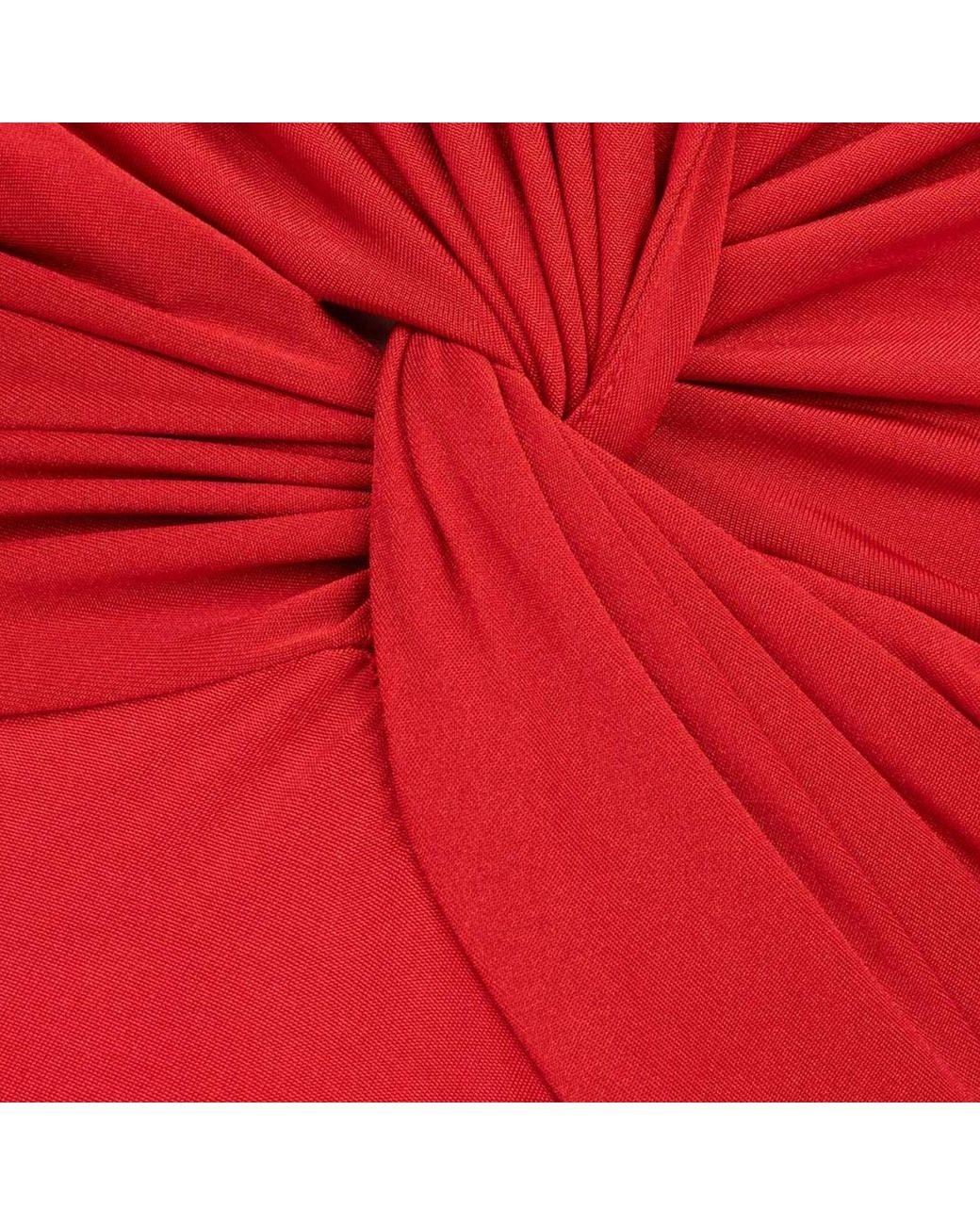 Nocturne Red Draped V-Neck Maxi Dress