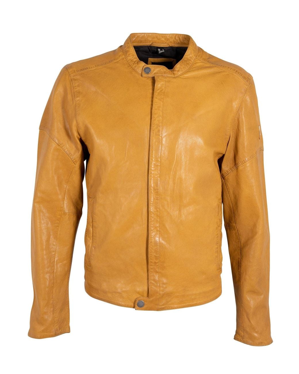 Mauritius Orange Lightweight Leather Jacket Solvic for men