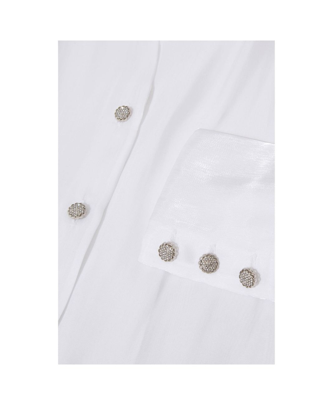 Femponiq White Puff Sleeve V-Neck Gathered Shirt