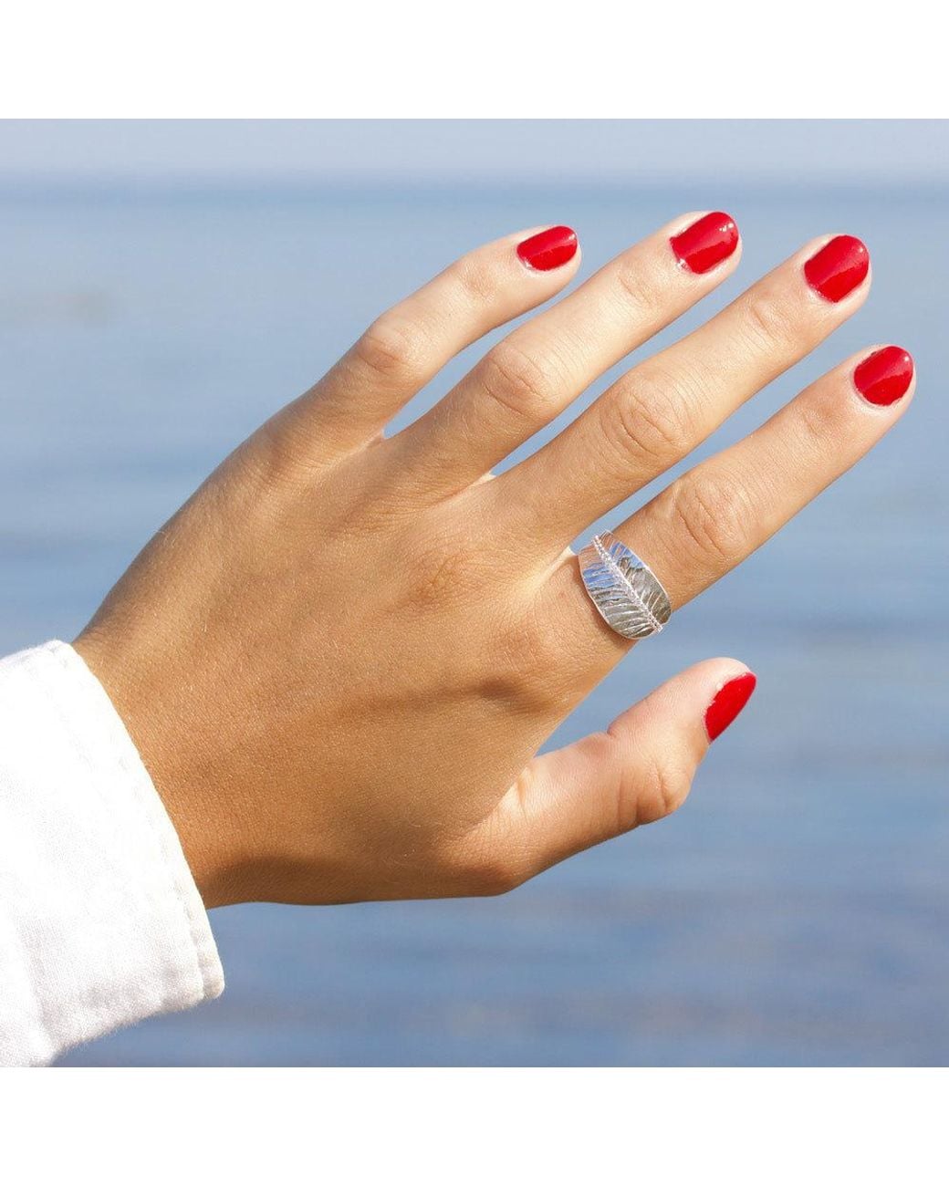 With Love Darling Metallic Ashok Leaf Ring