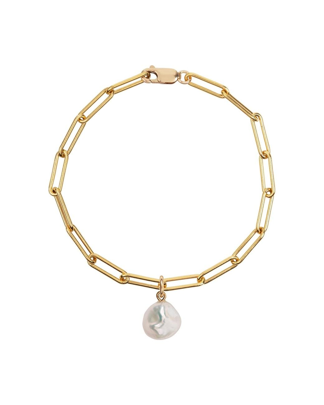 Ora Pearls Metallic Aetia Keshi Pearl Chain Bracelet