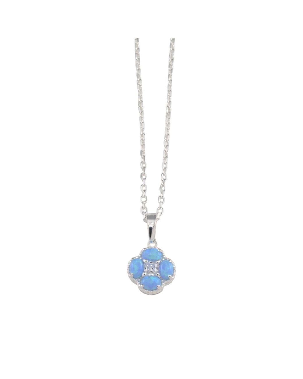 Von Treskow Blue Czelline Opal Clover Belcher Necklace