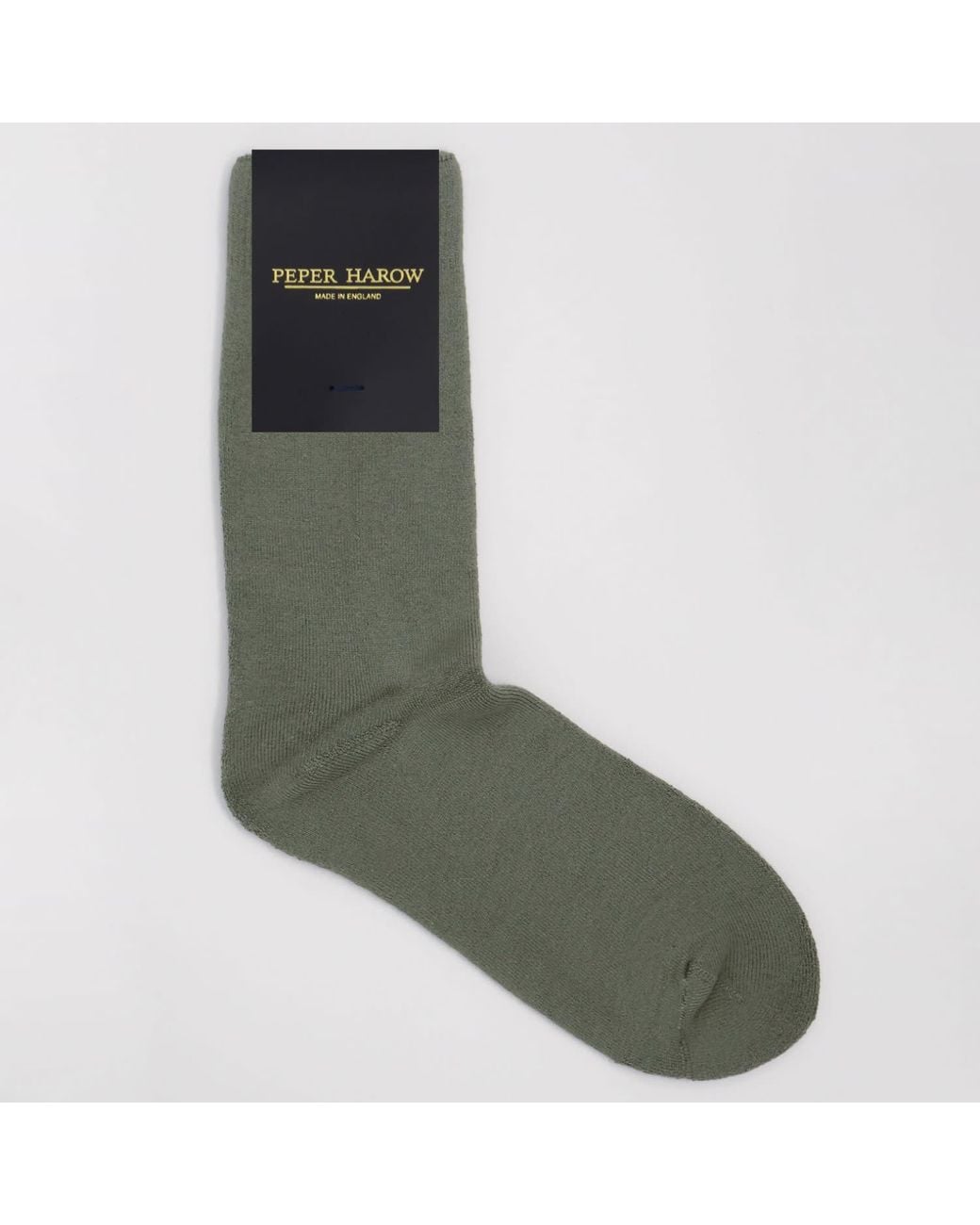 Peper Harow - Made in England Green Plain Bed Socks – for men