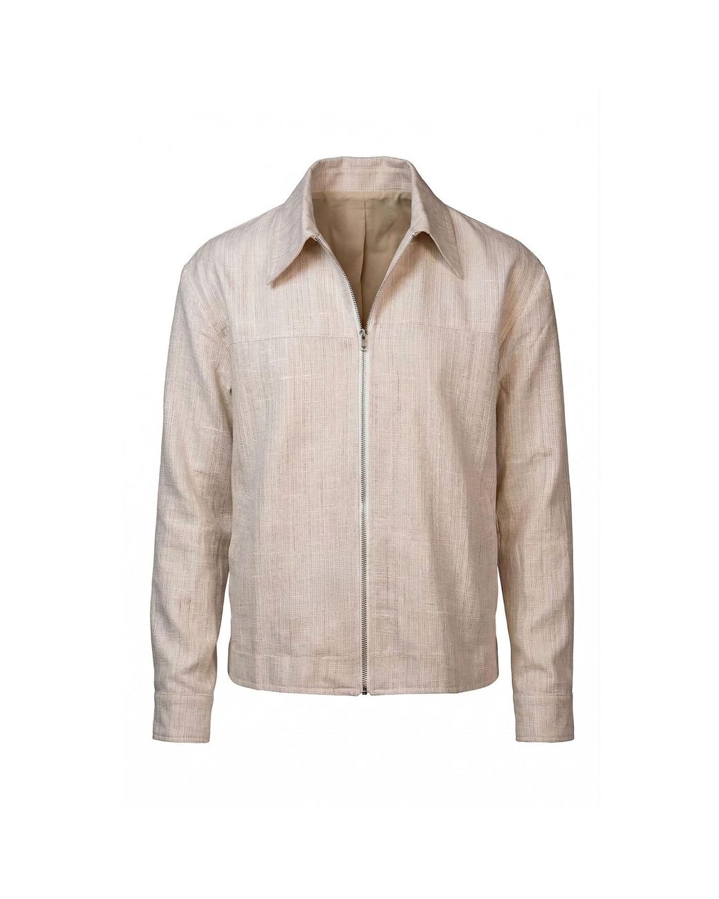 Stovaria Natural Handwoven Hemp & Raw Silk Blend Jacket for men