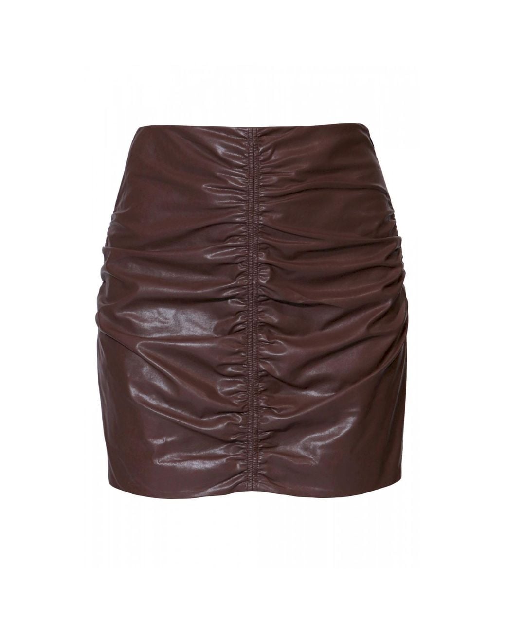 AGGI by HALEWSKI Brown Ruth Chocolate Mini Vegan Leather Skirt