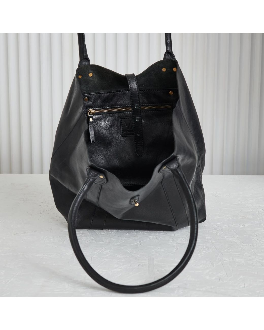 VIDA VIDA Black Soft Luxury Leather Tote Bag