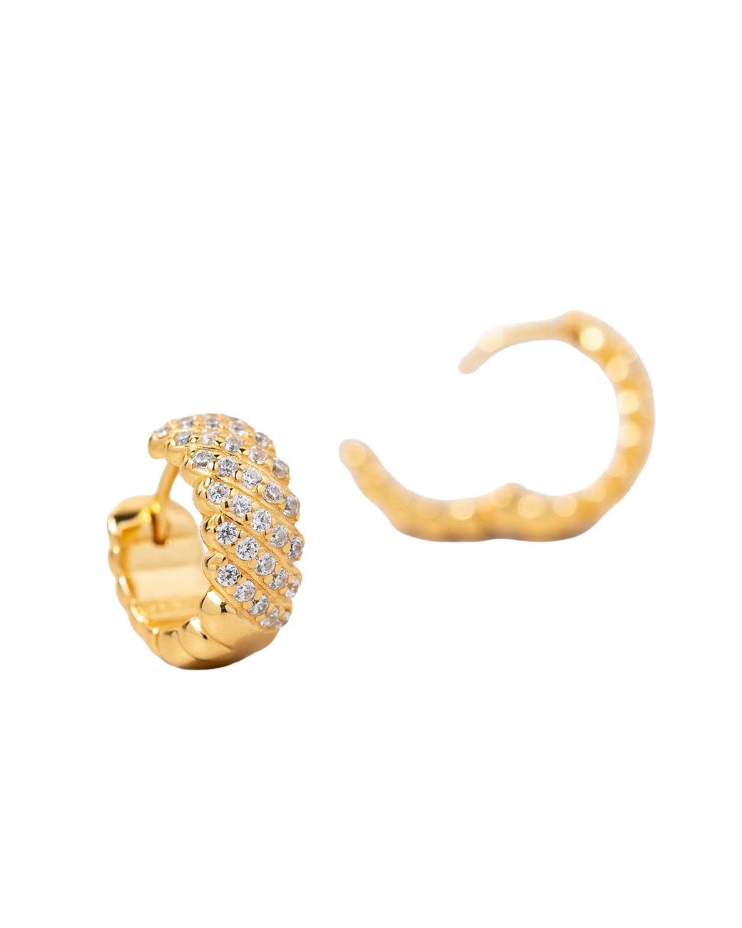 Zynnia Collective Metallic Studded Huggie Hoops