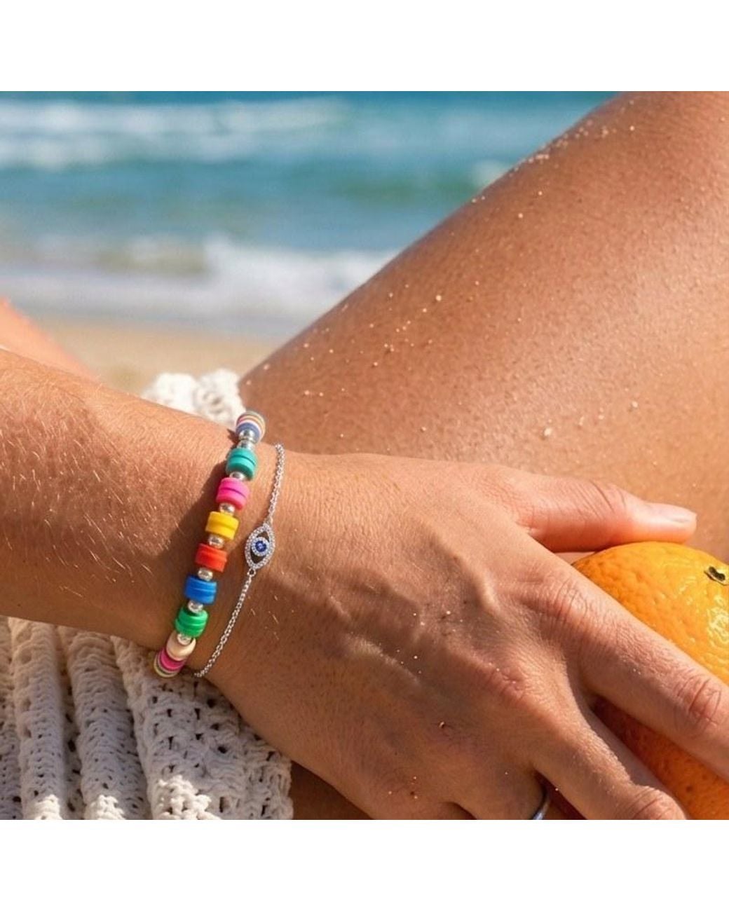 With Love Darling Metallic Sparkly Eye Bracelet