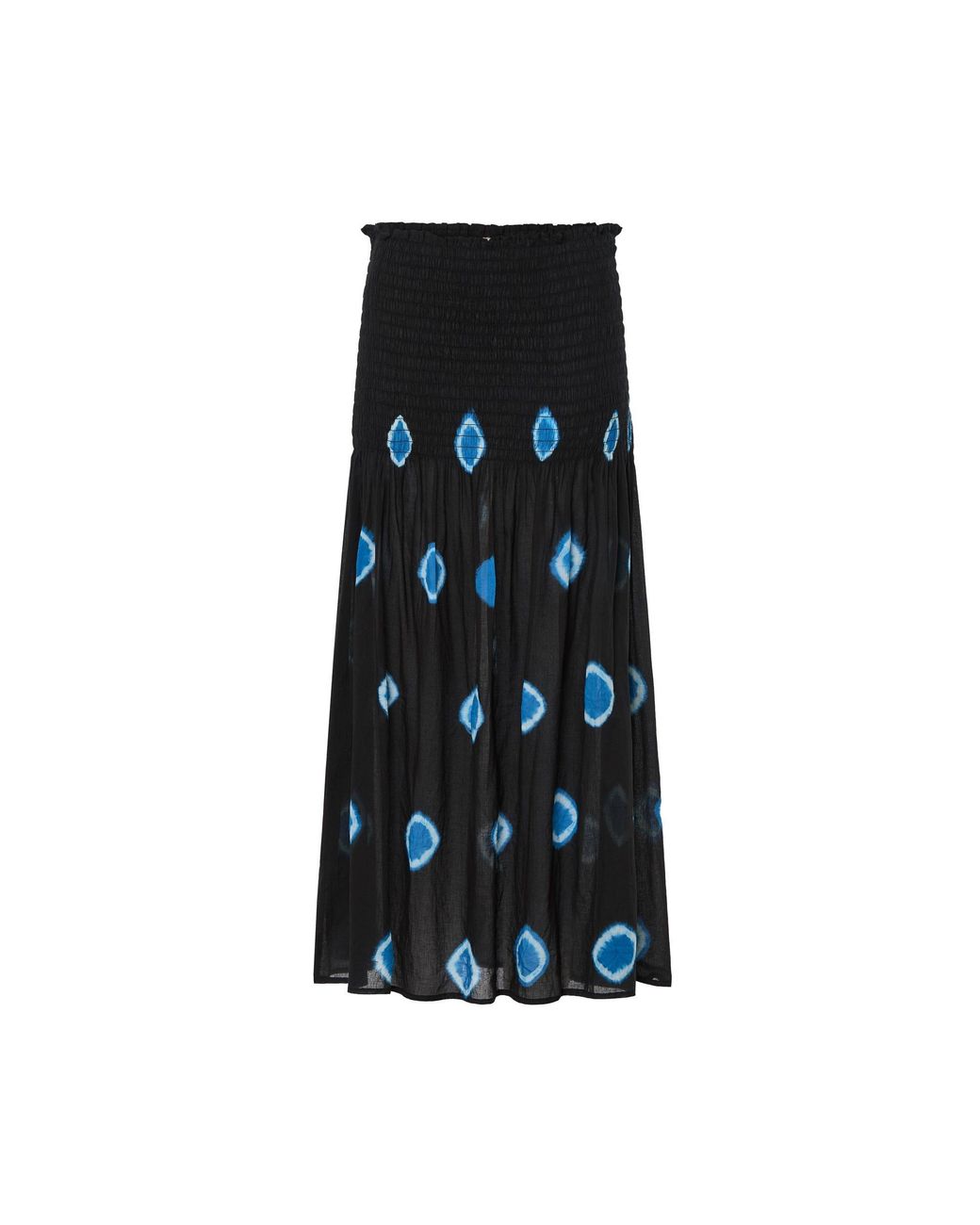 Par & Escala Black Smocked Cotton Maxi Josefa Skirt