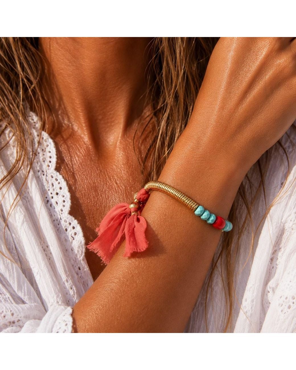 Persia Dona Jewelry Red Disc X Bracelet