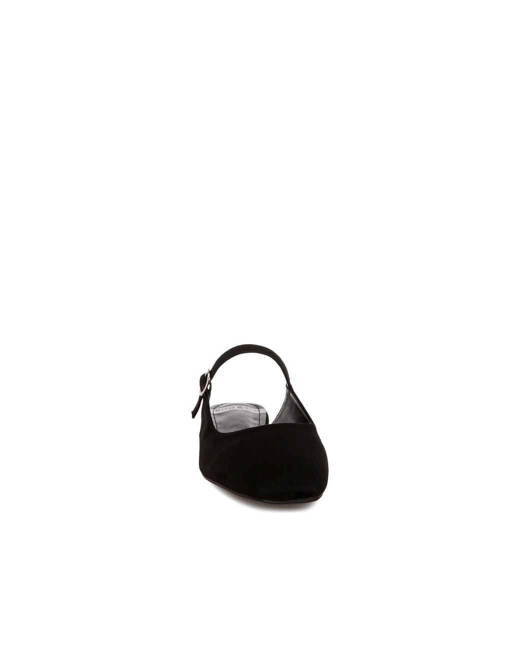 Rag & Co Black Dublish Square Toe Buckled Flats