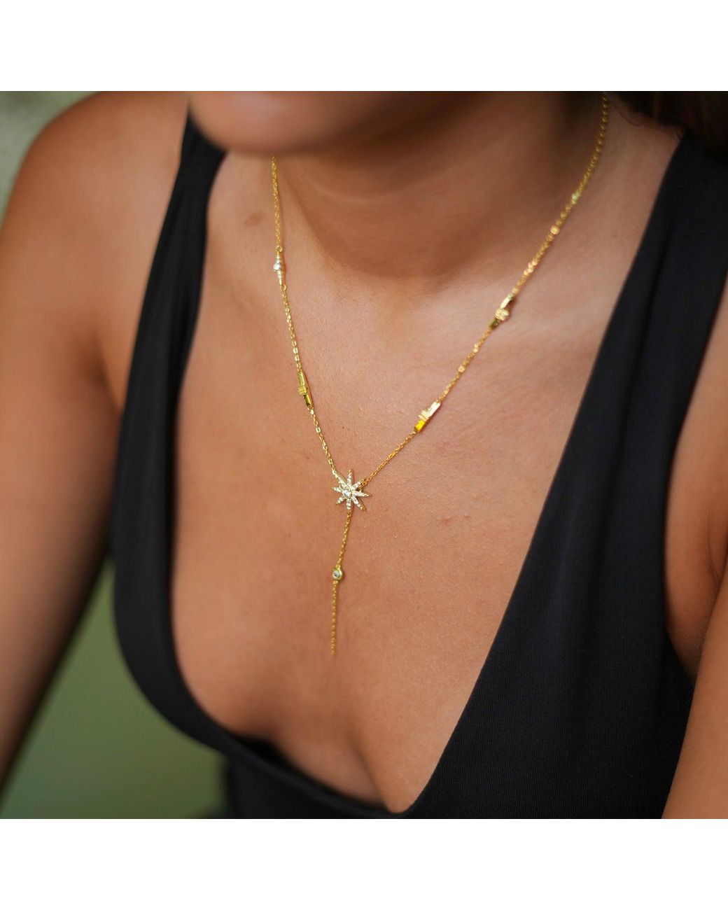 Ebru Jewelry Metallic Stellar Radiance & Diamond Necklace